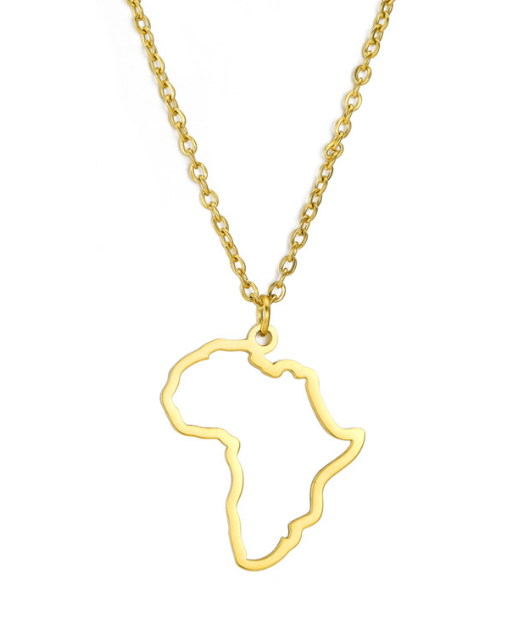 Africa Map Necklace, Earring and Pendant Set