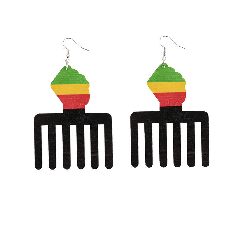Africa-inspired Wooden Earrings