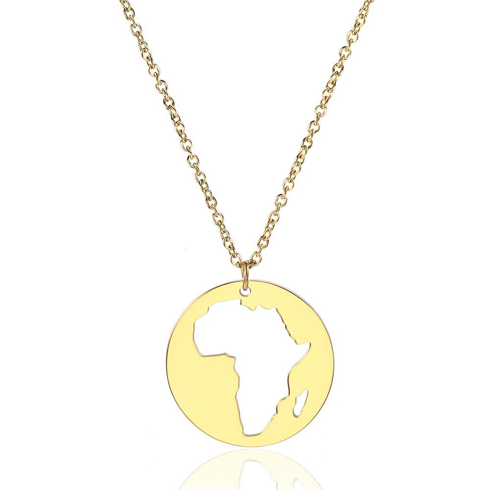Africa Map Necklace, Earring and Pendant Set