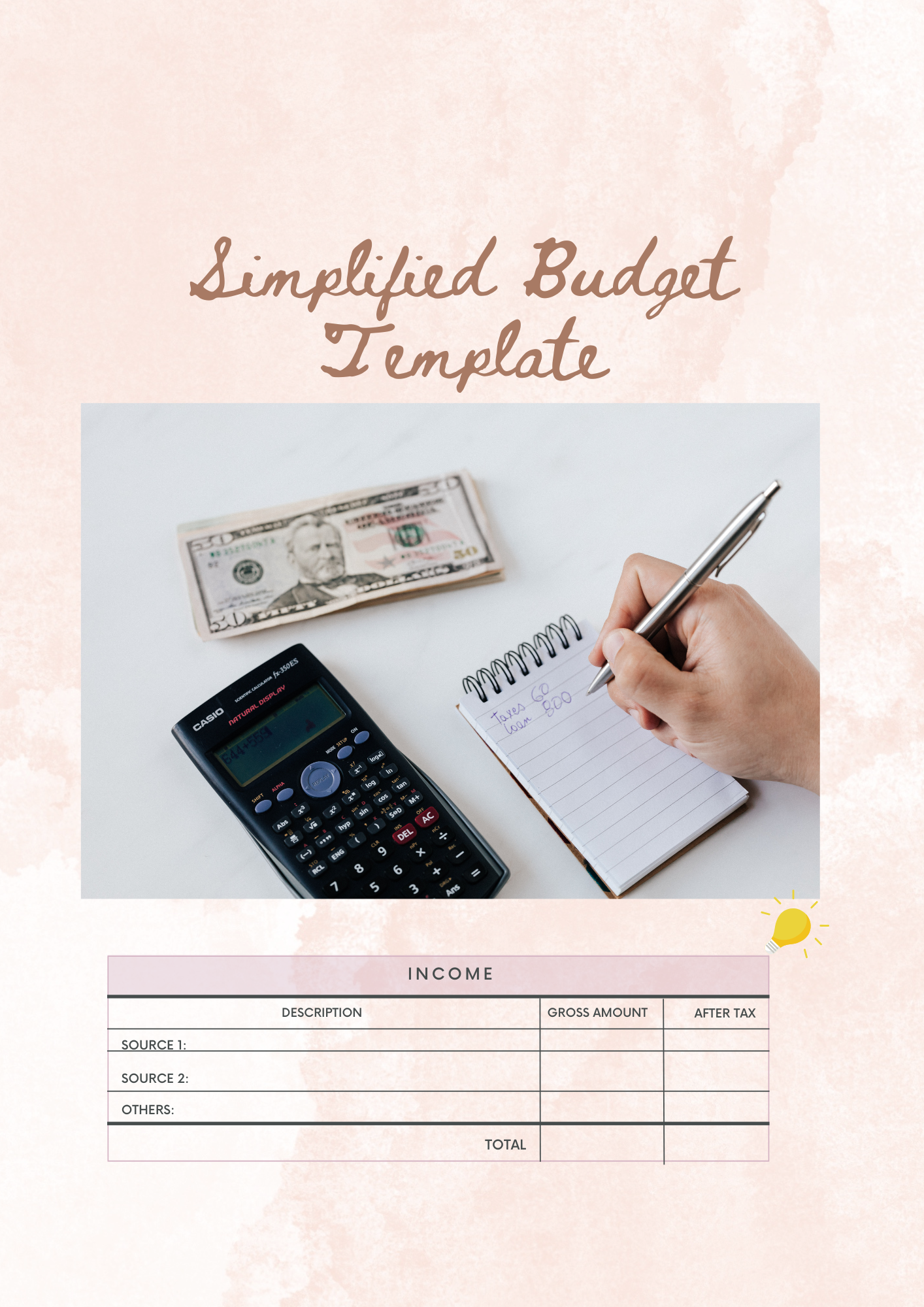 Simplified Budget Template