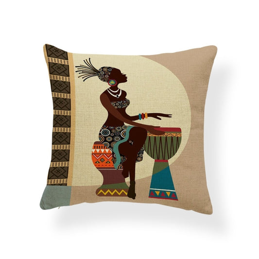 Drummer Girl Throw Pillow Cover