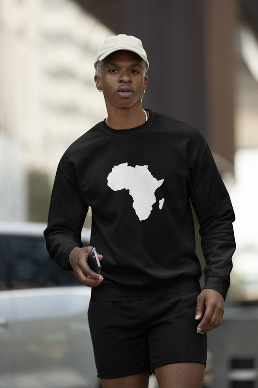 African Map Black Unisex Sweatshirt